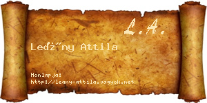Leány Attila névjegykártya